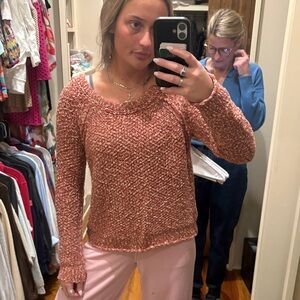 Free People Women's Knit Sweater - Warm Rust